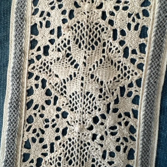 NWT Blue Peasant‎ Off-Shoulder Cottagecore Sweatshirt with Lace Detail Size L - Picture 6 of 6